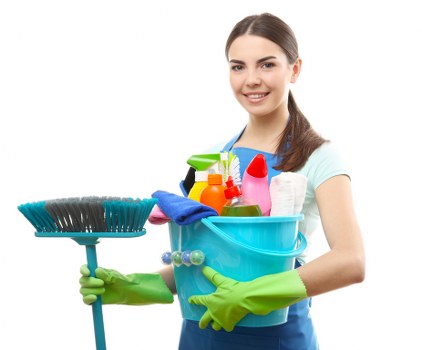 Cleaner reviewing insurance and safety procedures before work starts
